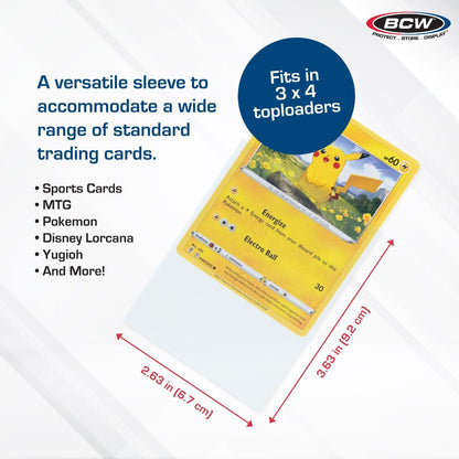 BCW Standard Card Sleeves (2-5/8" x 3-5/8") - 100 Pack for Standard Sized Cards