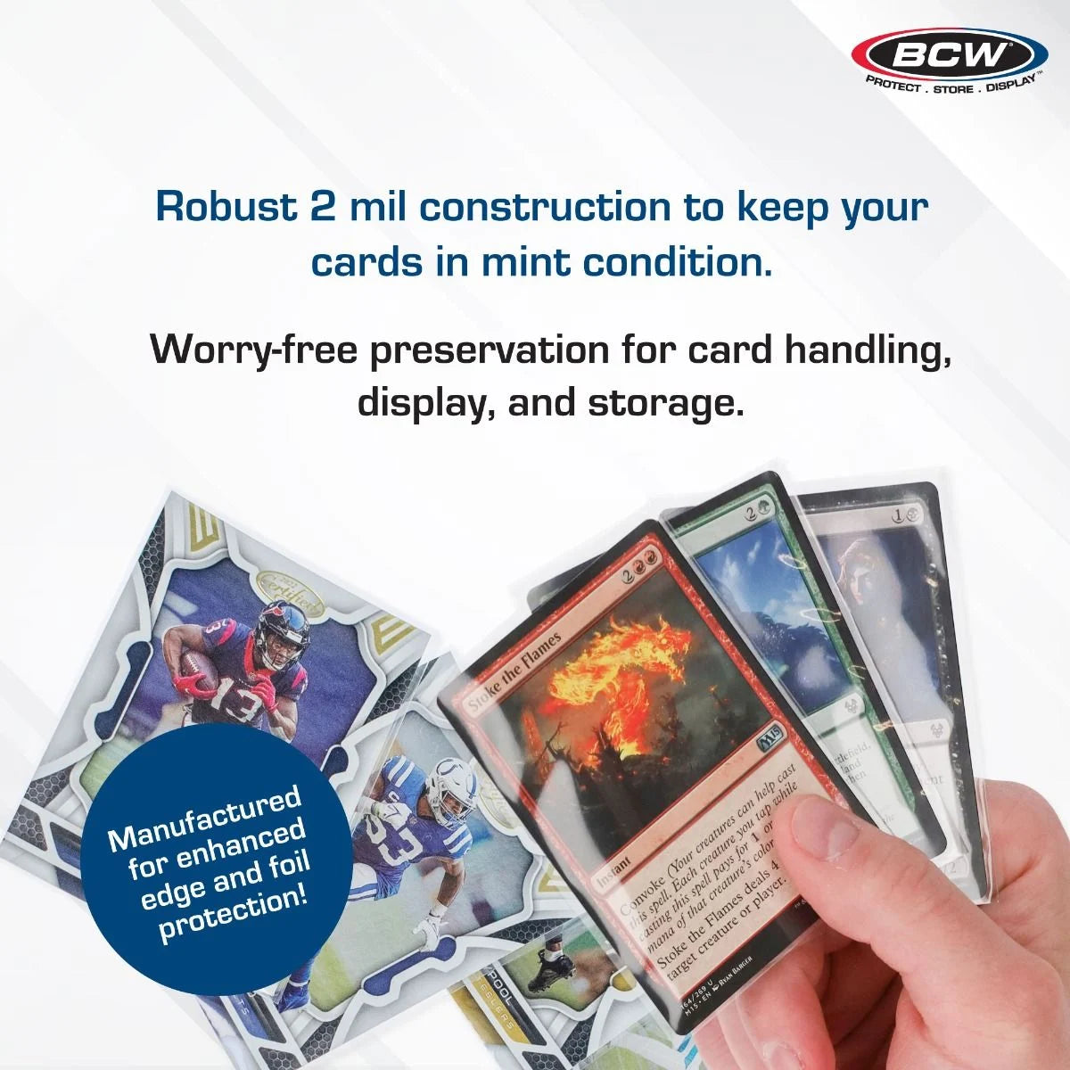 BCW Standard Card Sleeves (2-5/8" x 3-5/8") - 100 Pack for Standard Sized Cards