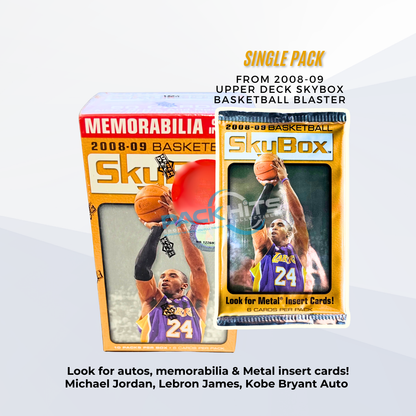 2008-09 Upper Deck Skybox Basketball Single Pack from Blaster Pack (Kobe, Lebron, Jordan Autos)