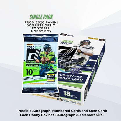 2020 Panini Donruss NFL Single Pack from Hobby Box