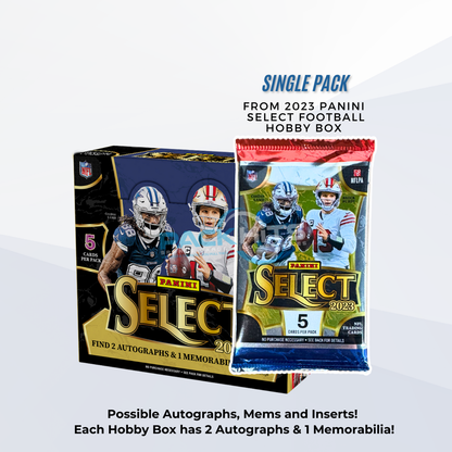 2023 Panini Select Football Single Pack from Hobby Box