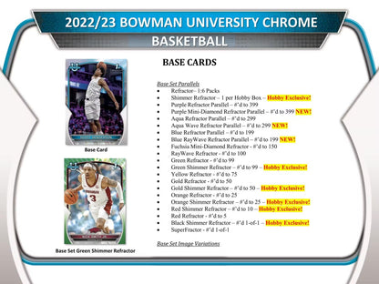 2022-23 Bowman University Chrome Basketball Single Pack from Hobby Box