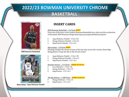 2022-23 Bowman University Chrome Basketball Single Pack from Hobby Box