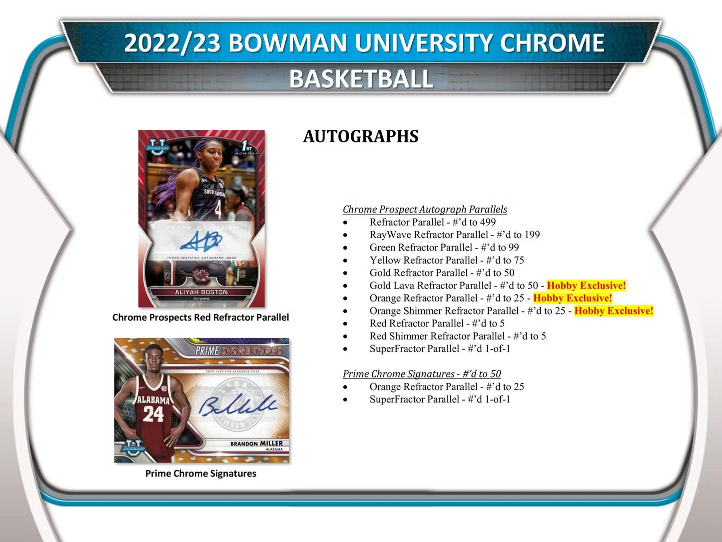 2022-23 Bowman University Chrome Basketball Single Pack from Hobby Box