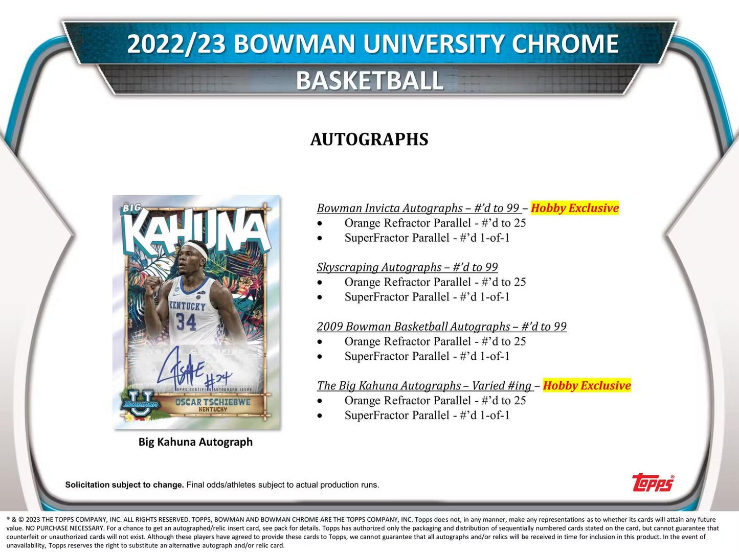 2022-23 Bowman University Chrome Basketball Single Pack from Hobby Box