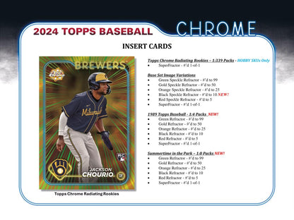 2024 Topps Chrome Baseball Single Pack from Hobby Jumbo Box