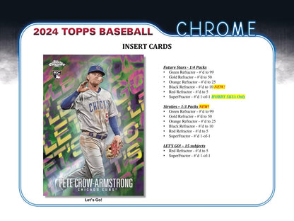 2024 Topps Chrome Baseball Single Pack from Hobby Jumbo Box