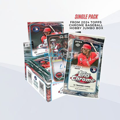 2024 Topps Chrome Baseball Single Pack from Hobby Jumbo Box