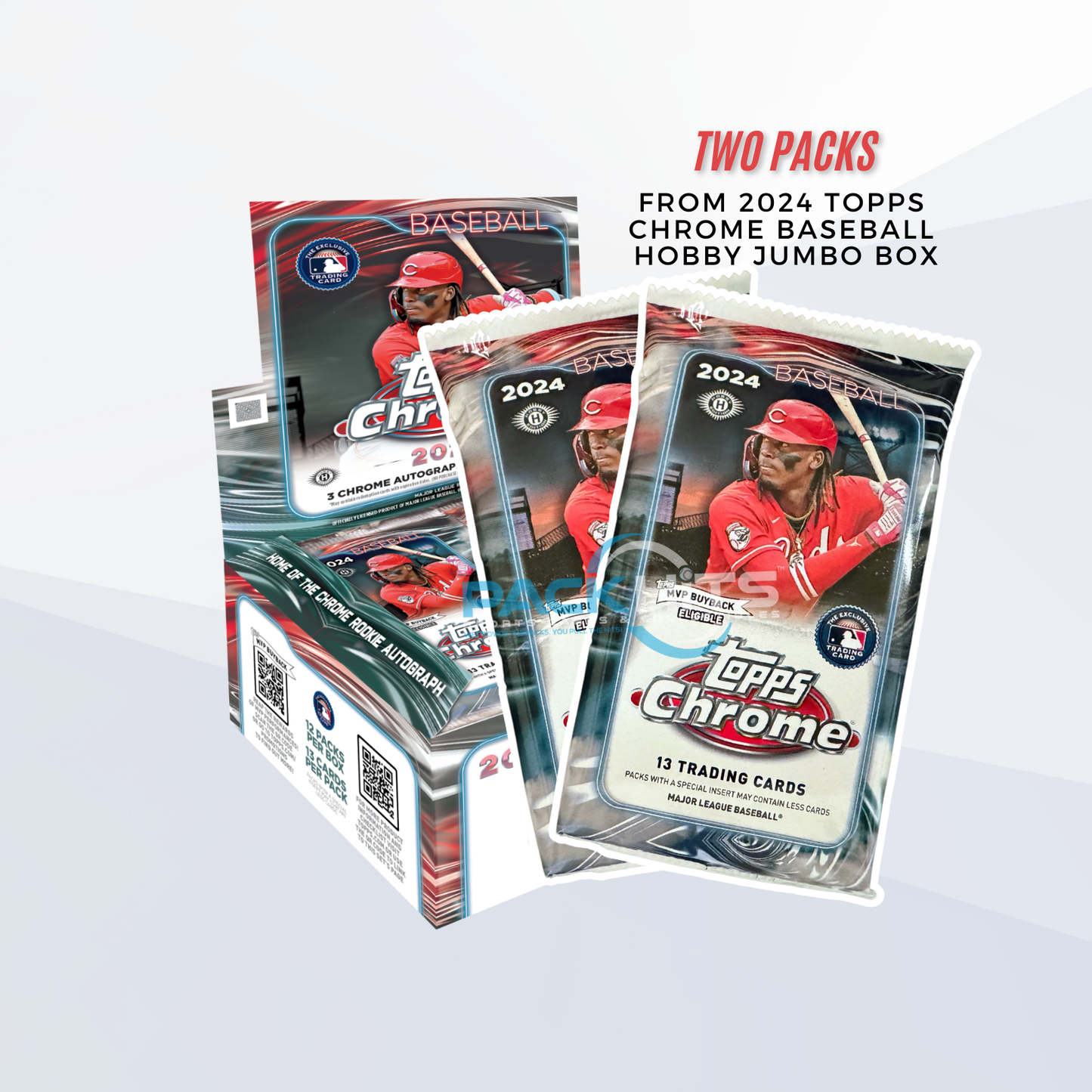 2024 Topps Chrome Baseball Pack x 2 (Two Packs) from Hobby Jumbo Box