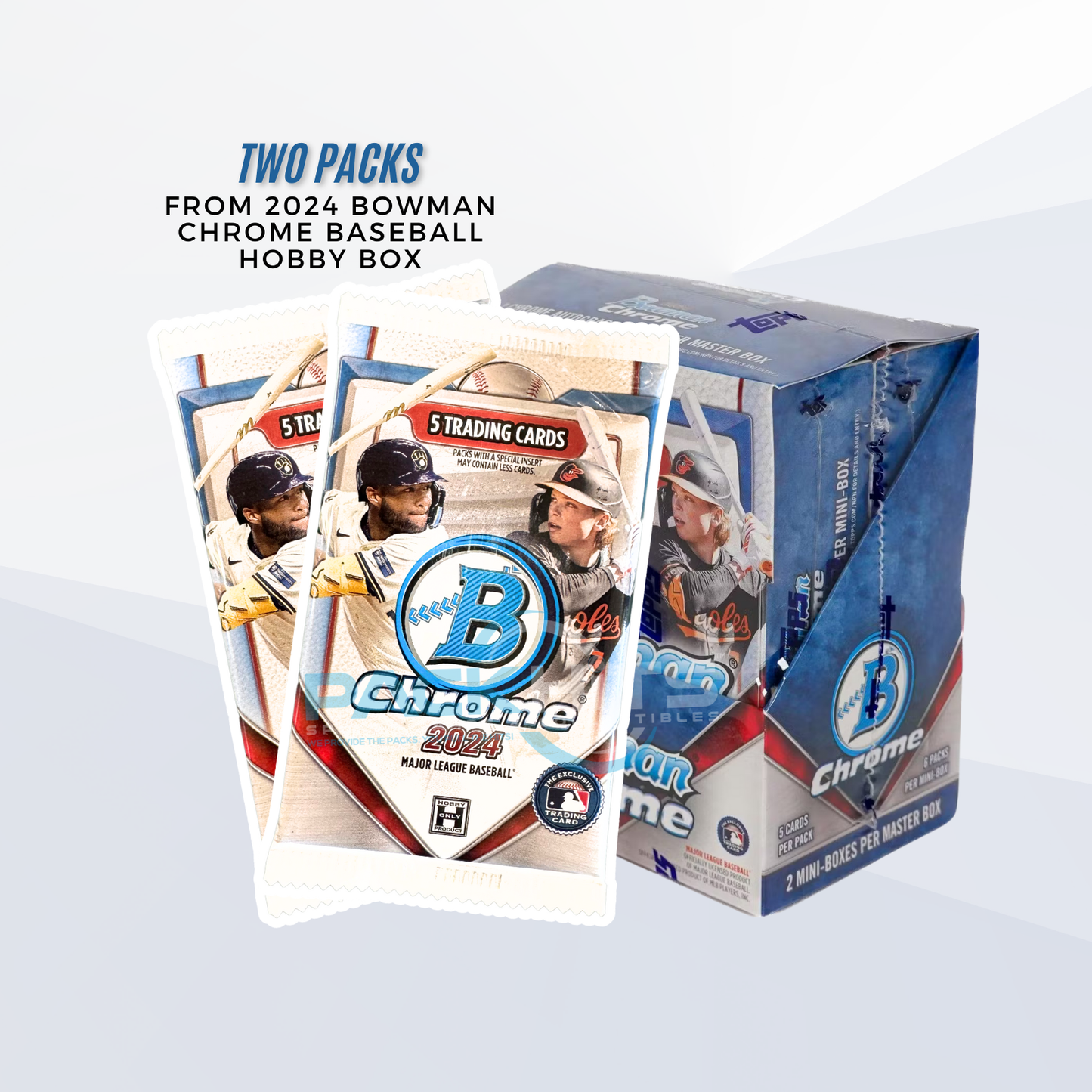 2024 Bowman Chrome Baseball Pack x 2 (Two Packs) from Hobby Box