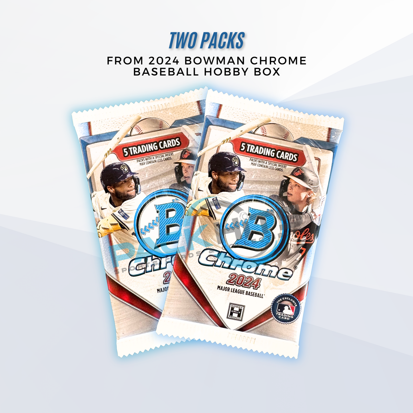 2024 Bowman Chrome Baseball Pack x 2 (Two Packs) from Hobby Box