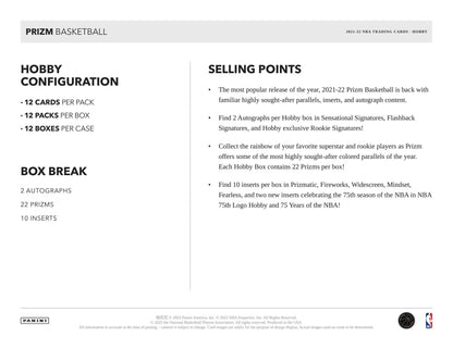 2021-22 Panini Prizm Basketball Single Pack from  Hobby Box