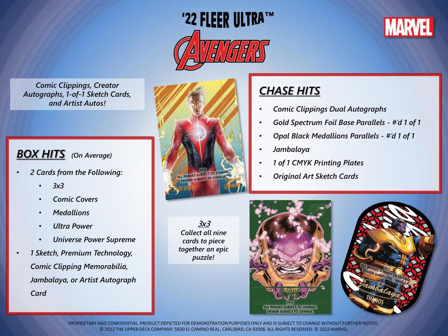 2022 Marvel Fleer Ultra Avengers Single Pack from Hobby Box