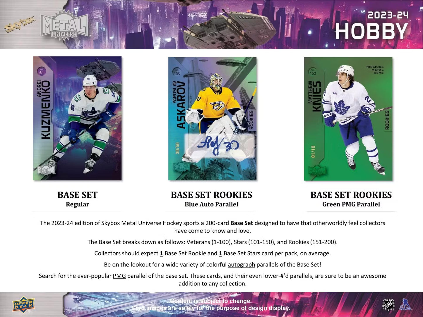 2023-24 Upper Deck Skybox Metal Universe Hockey Single Pack Hobby Box