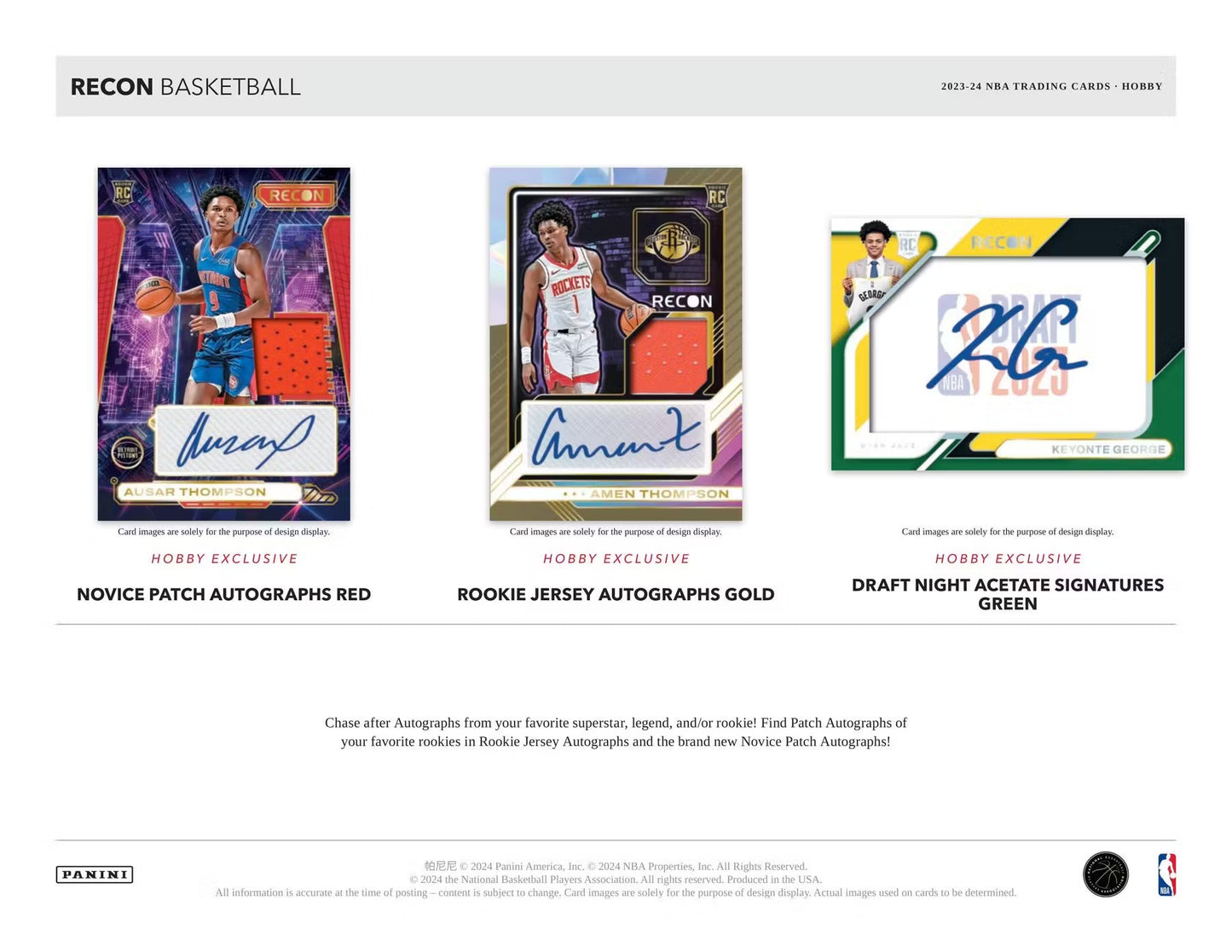 2023-2024 Panini Recon Basketball Single Pack from Hobby Box