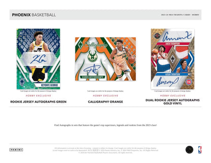 2023-24 Panini Phoenix Basketball Single Pack from a Hobby Box