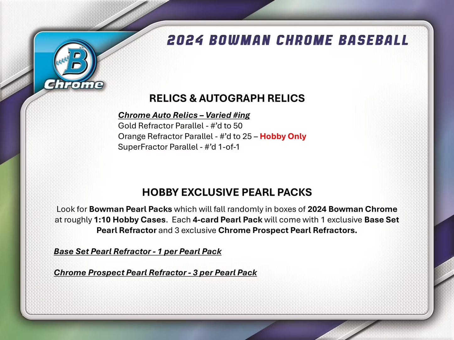 2024 Bowman Chrome Baseball Single Mini Box from Hobby Box