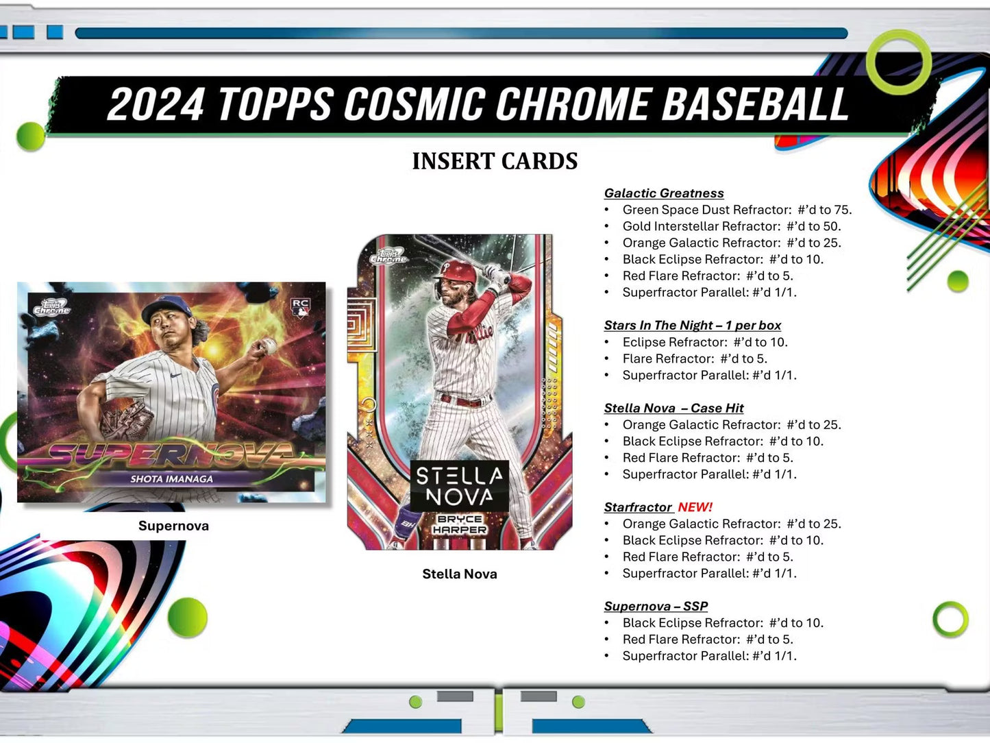 2024 Topps Chrome Cosmic Baseball Single Pack from Hobby Box