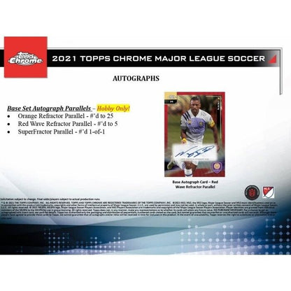 2021 Topps MLS Major League Soccer Chrome Single Pack from Hobby Box